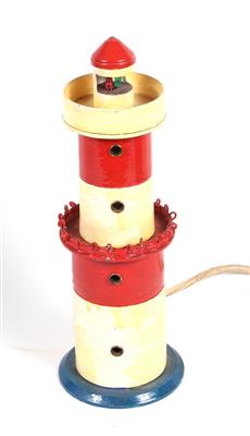 Leuchtturm mit Trafo. Reduzierte Konstruktion in Form eines Leuchtturms mit Trafo, - Design zum Nikolo