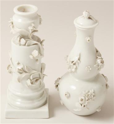 Kerzenständer, Kalebassenvase mit Deckel, - Antiquitäten & Bilder