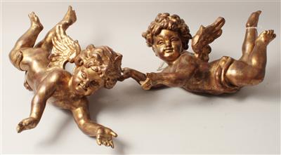 Paar vergoldete Engel, - Antiquariato e Dipinti