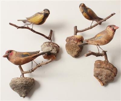 Vier Holzvögel, - Antiquariato e Dipinti