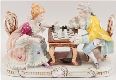 2 Schachspieler, - Starožitnosti, Obrazy