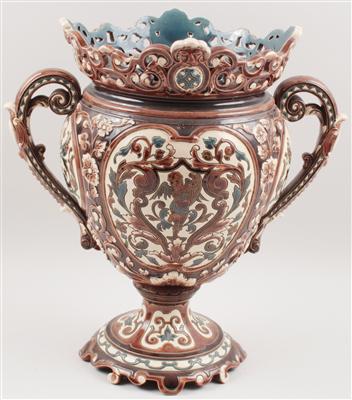 Henkelvase, - Antiques and Paintings<br>(Watercolours of the 19th century)