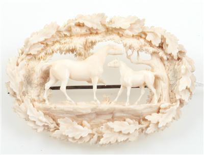 Pferdebrosche, - Saisoneröffnungsauktion Antiquitäten & Bilder