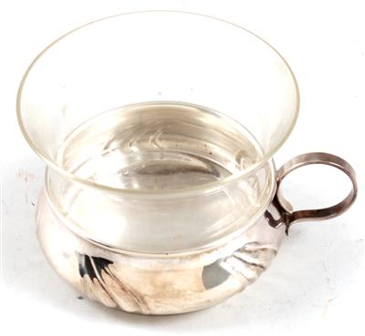 12 Teetassen mit 9 Glaseinsätzen, - Antiques and Paintings