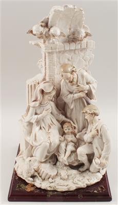 Heilige Familie mit Hirte, - Antiquariato e Dipinti