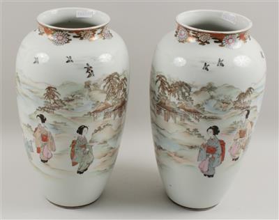 1 Paar japanische Vasen, - Antiquariato e Dipinti