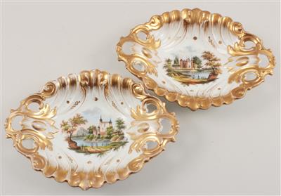 2 ovale Schalen, - Antiquitäten & Bilder