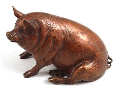 Sitzendes Schwein, - Antiquariato e Dipinti