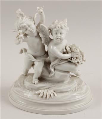 2 Putti mit Früchten, - Antiques and Paintings