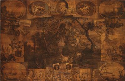 Holzplatte mit bedrucktem Dekor, - Summer-auction
