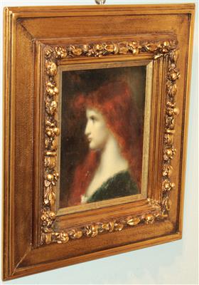 J. J. Henner Umkreis /Circle (1829-1905) Frau mit roten Haaren, - Antiquitäten & Bilder