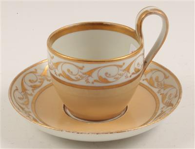 Kaffeetasse mit Untertasse, - Antiquariato e Dipinti