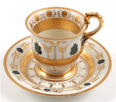 Kaffeetasse mit Untertasse, - Antiques and Paintings