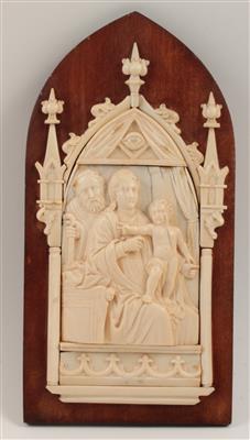 Elfenbein Relief, Heilige Familie, - Antiquitäten & Bilder