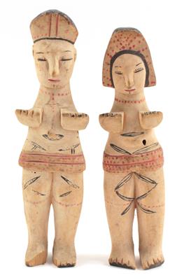 Konvolut (2 Stücke): Afrika, Ibibio, Nigeria. Zwei typische Puppen der Ibibio. - Antiques and Paintings