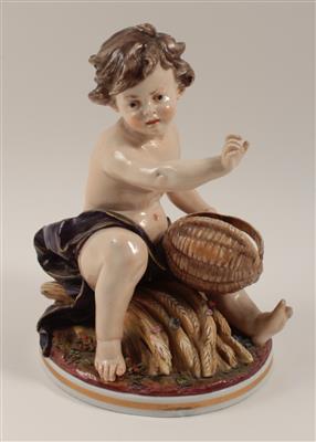 Sitzender Putto mit Korb, - Antiques and Paintings