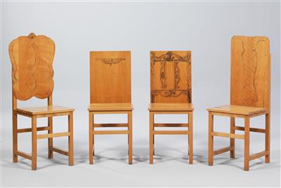 Vier Stühle, - Sommerauktion - Bilder Varia, Antiquitäten, Möbel/ Design