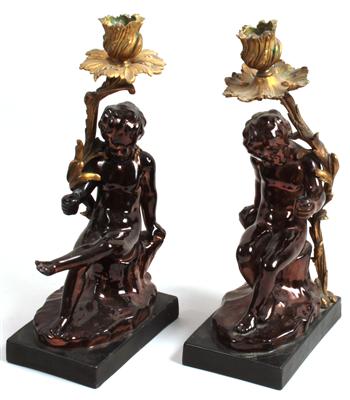 1 Paar figurale Kerzenständer - Antiquitäten & Bilder