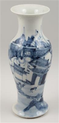 Blau-weiße Vase, - Antiques and Paintings