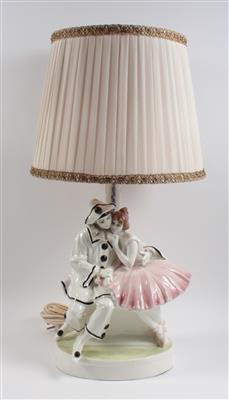 Lesca, Tischlampe "Pierrot und Pierrette", - Antiques and Paintings