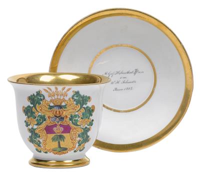 Tasse mit dem Vollwappen der Familie von Reichel, - Antiques and Paintings