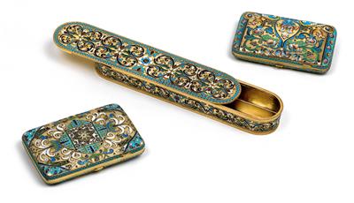 3 russische Cloisonné Arbeiten, - Antiques and Paintings