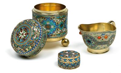 3 russische Cloisonné Arbeiten, - Antiques and Paintings