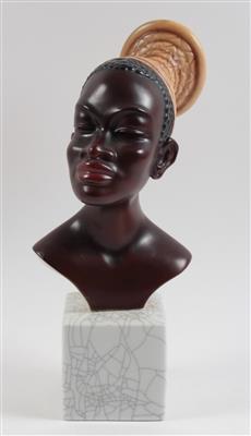 Büste einer Schwarzafrikanerin, - Antiquitäten & Bilder