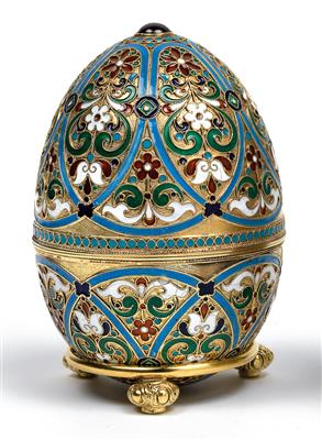 Russisches Cloisonné Ei, - Antiques and Paintings