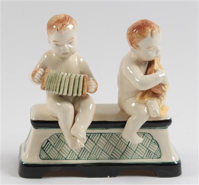 Zwei musizierend Putti, - Antiques and Paintings