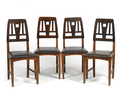 4er Set Stühle, - Saisonabschluß-Auktion Bilder Varia, Antiquitäten, Möbel, Teppiche und Design