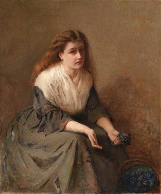 Louise Jopling (Romer) (Manchester 1843-1933) Das Veilchenmädchen, - Saisonabschluß-Auktion Bilder Varia, Antiquitäten, Möbel, Teppiche und Design