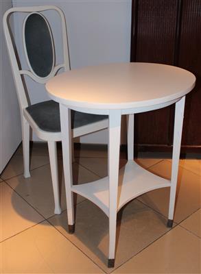 Ovaler Tisch und 1 Sessel, - Saisoneröffnungs-Auktion Antiquitäten, Bilder, Design