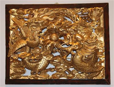Drache und Phönix Holzrelief - Antiques and Paintings