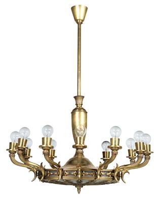 A brass chandelier, - Selected by Hohenlohe