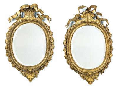 A rare pair of wall mirrors, - Selected by Hohenlohe