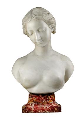 Büste einer jungen Dame, - Möbel und dekorative Kunst, Skulpturen und Antiquitäten, Glas und Porzellan