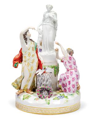 A group of worshippers, - Works of Art - Furniture, Sculptures, Glass and Porcelain