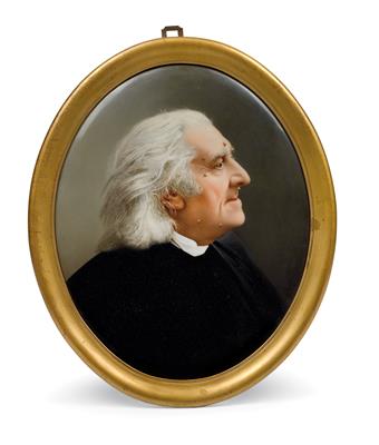 Porzellan-Bild "Franz von Liszt", - Möbel und dekorative Kunst, Skulpturen und Antiquitäten, Glas und Porzellan