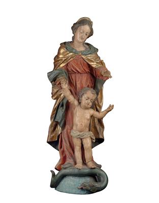 Madonna mit Kind, - Möbel und dekorative Kunst, Skulpturen und Antiquitäten, Glas und Porzellan