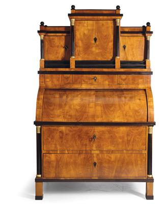 A Biedermeier Cabinet on Desk, - Asian Art, Works of Art and Furniture
