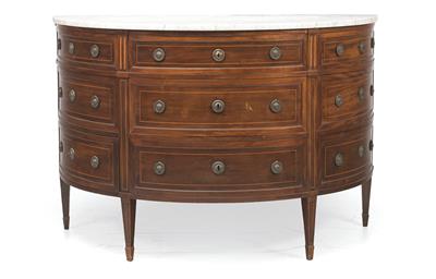A Large Semicircular Directoire Chest of Drawers, - Starožitnosti