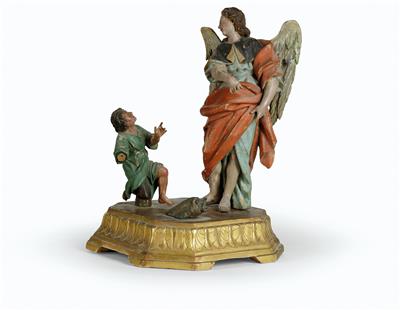 Attributed to Johann Giner the Younger (Thaur 1806 - 1872) The Archangel Raphael and Tobias, - Antiquariato e mobili