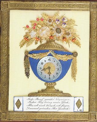 Joseph Endletsberger (Wien 1779 - 1856), Biedermeier Kunstbillet, Die Uhr, - Asiatika, Antiquitäten & Möbel