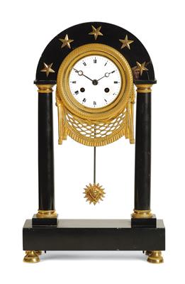 A Small Empire Marble Mantel Clock - Starožitnosti