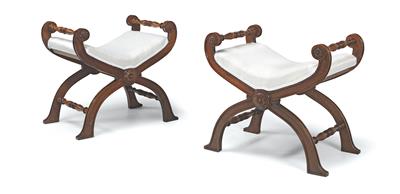 A Pair of Historicist Stools - Asian Art, Works of Art and Furniture