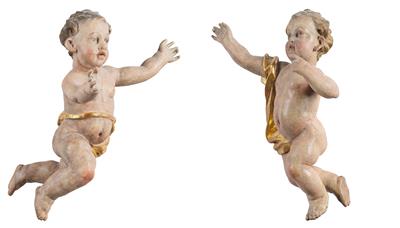 A Pair of Small Baroque Angels, - Antiquariato e mobili