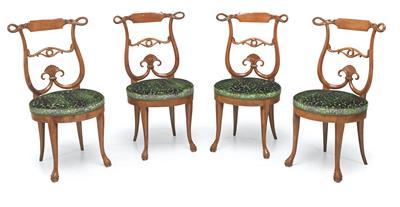 A Set of 4 Biedermeier Chairs, - Starožitnosti