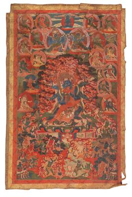 A Thangka of Trowo Tsochog Khagying, Tibet, 19th Century - Antiquariato e mobili