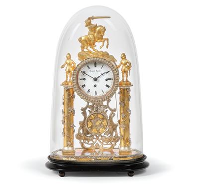 A Biedermeier Anniversary Clock with Glass Dome from Vienna - Starožitnosti
